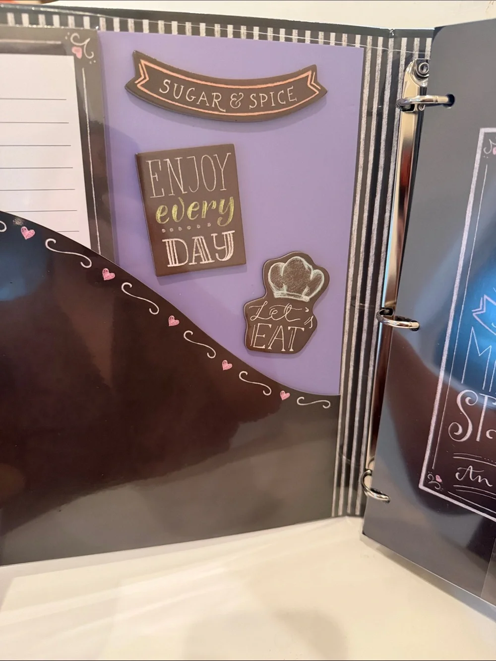 NWT New Seasons Deluxe Recipe Binder Style 'Favorite Recipes' - Black